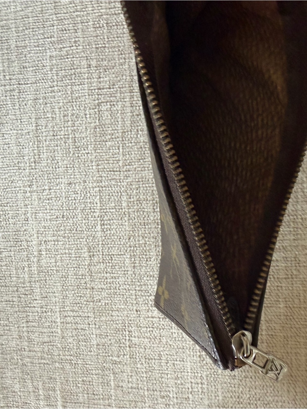 Louis Vuitton Monogram Brown and Tan Zip Pouch Wallet - Picture 3 of 7